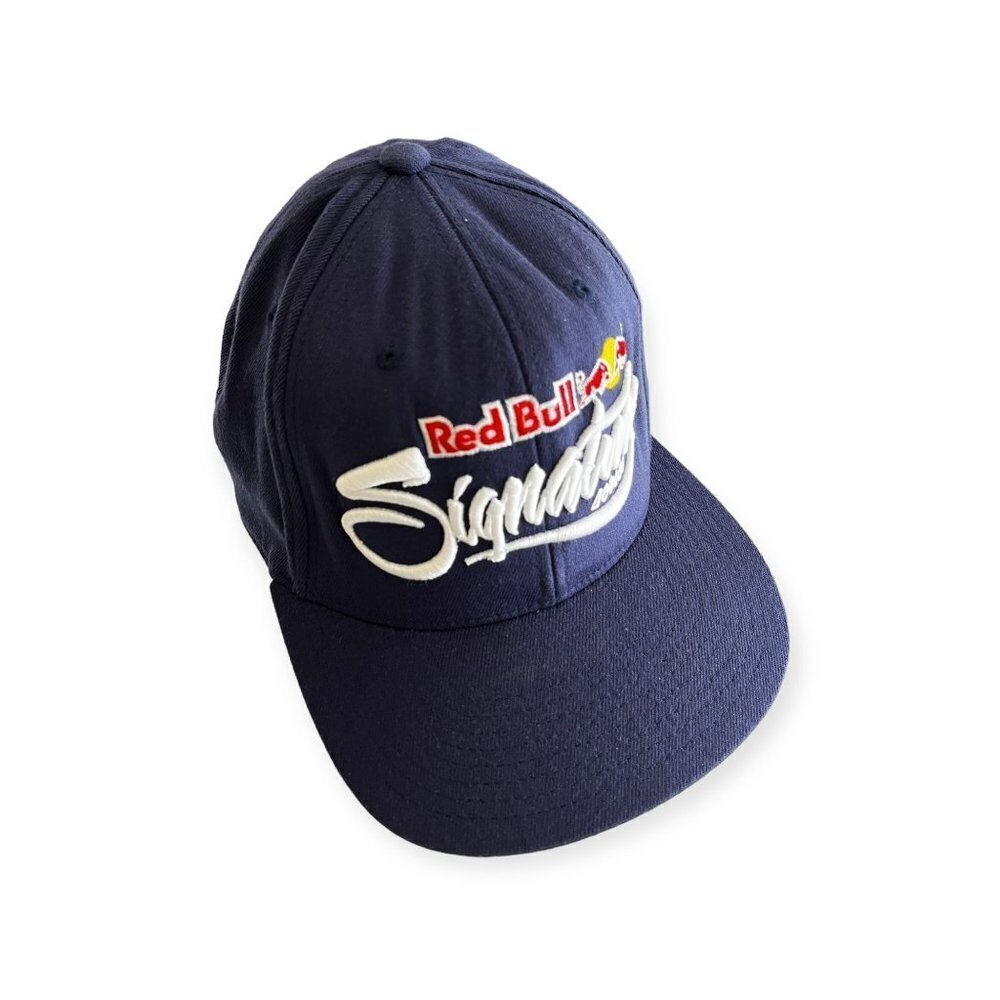 Red Bull Signature Series Strapback Hat "Gives You Wings" Blue Denim - Picture 1 of 6